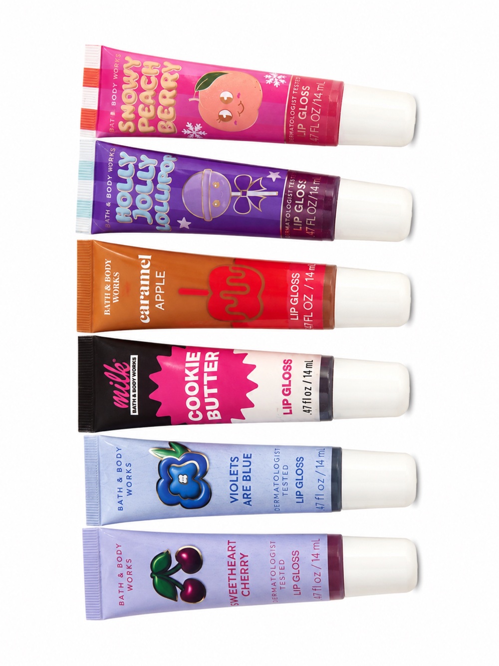 Bath & Body Works Lip Gloss Set - Blue, Pink, Orange, Purple